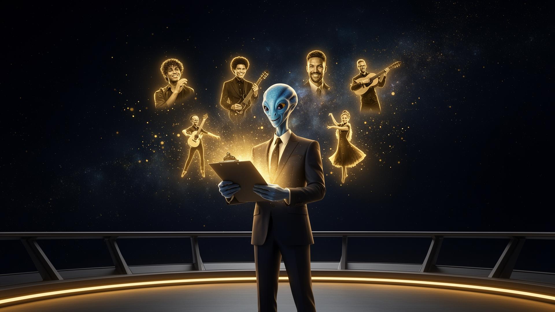 The Workolo Talent Manager portal — alien scout introducing new artists